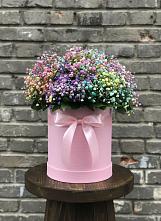 Цветочная композиция из Гипсофила и Розы в шляпной коробке #REPLACE_PRED# Бутурлино