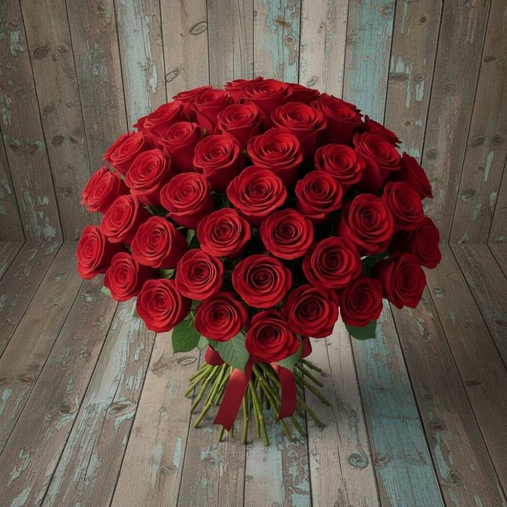 Букет 55 Красных роз Фридом в Бутурлино
