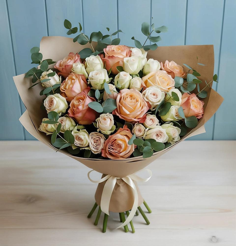 Букет цветов из: Альстромерии и Розы в Бутурлино