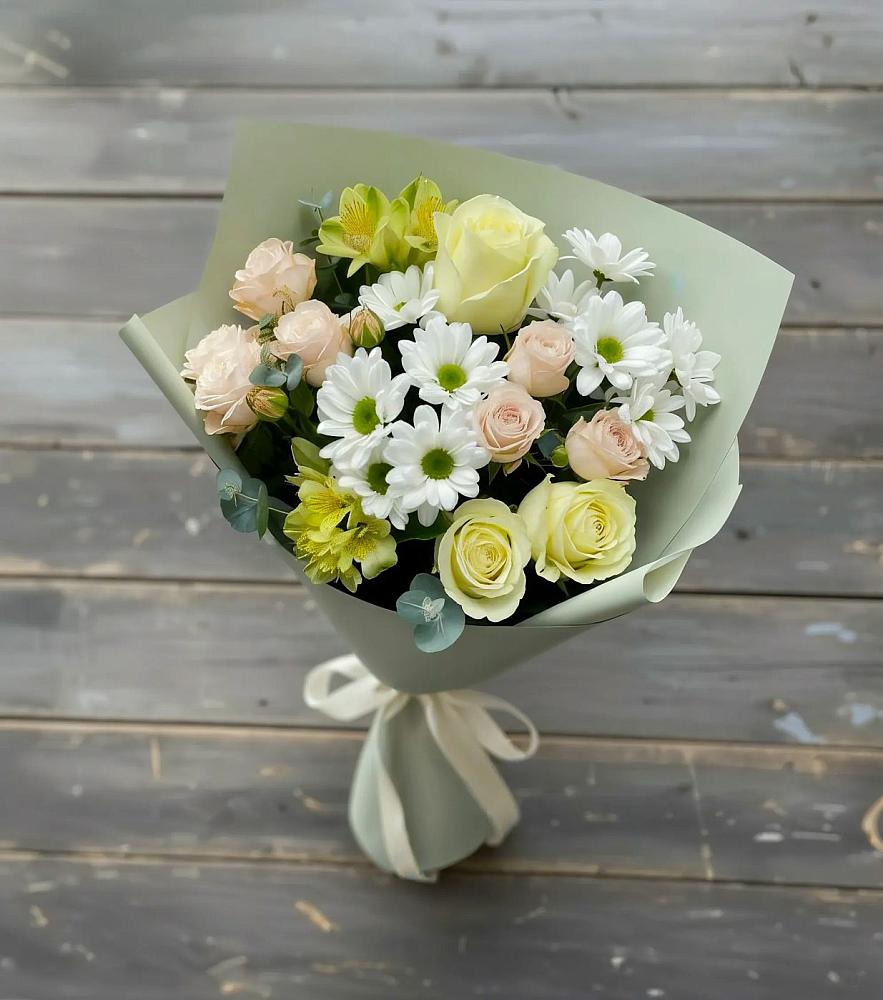 Букет цветов из: Альстромерии, Розы и Хризантемы в Бутурлино
