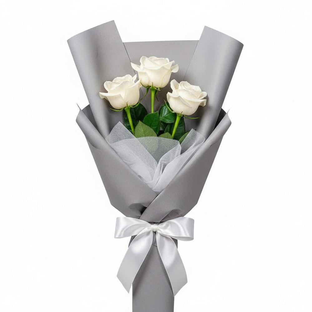Букет 3 белые розы в Бутурлино