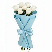 Букет 7 белых роз Проуд в Бутурлино