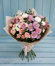 Букет цветов из:  Хризантемы, Розы и Альстромерии в Бутурлино