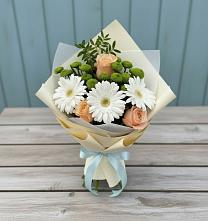 Букет цветов из:  Герберы, Розы и Хризантемы в Бутурлино